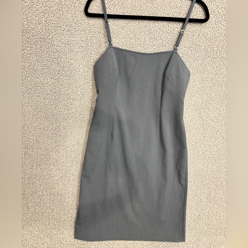 BCBGMaxAzria Y2K Gray Spaghetti Strap Sheath Dress